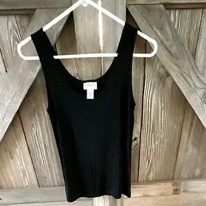 Chico’s Travelers Tank Top Size 0 Midnight Black Stretchy Travel Essential